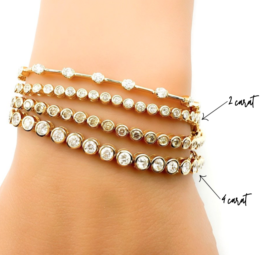 4ct Bezel Tennis Bracelet in 14K Yellow Gold