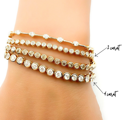 4ct Bezel Tennis Bracelet in 14K Yellow Gold