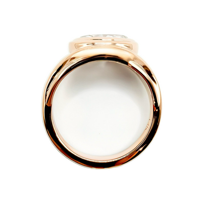 Crushed Ice Oval Pinky Ring in 14K Rose Gold