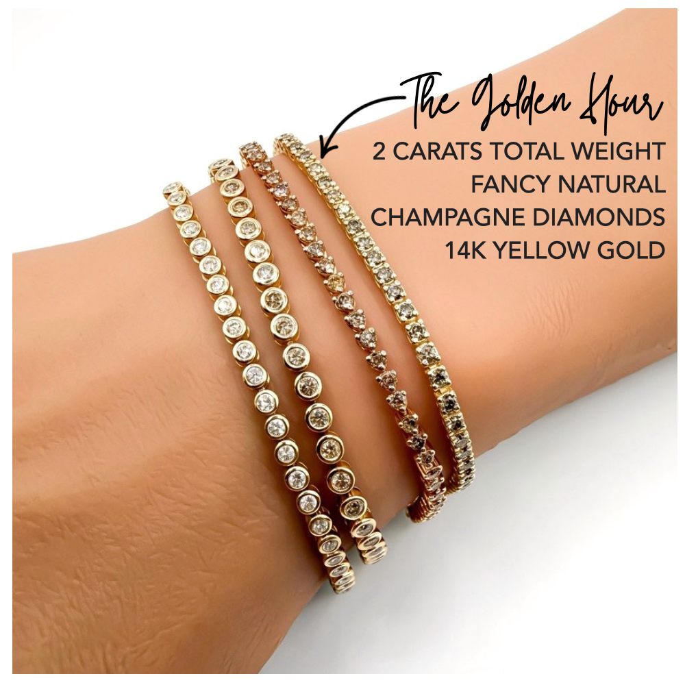 The Golden Hour Champagne Diamond Tennis Bracelet