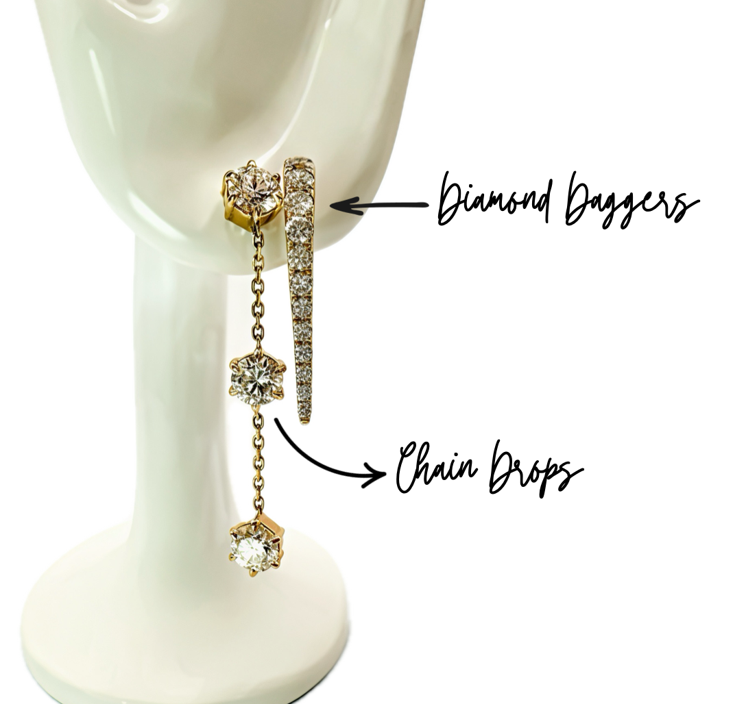 The Diamond Dagger Huggie Earrings