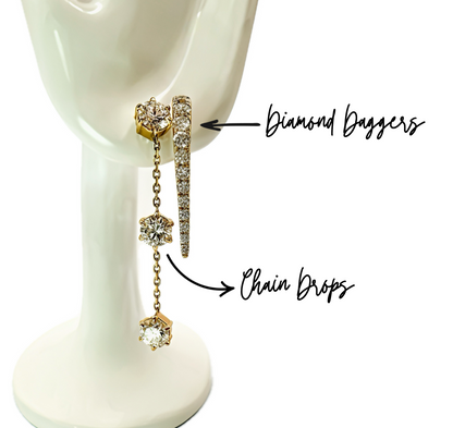 The Diamond Dagger Huggie Earrings