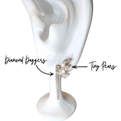 The Diamond Dagger Huggie Earrings