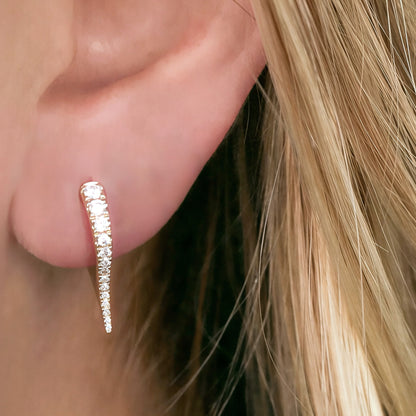 The Diamond Dagger Huggie Earrings