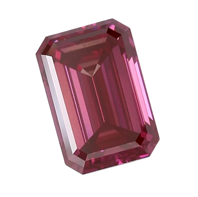 2.73ct IGI Certified Fancy Deep Pink Emerald Cut Lab Diamond VS1