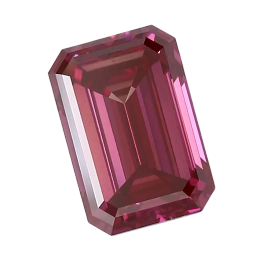 2.73ct IGI Certified Fancy Deep Pink Emerald Cut Lab Diamond VS1