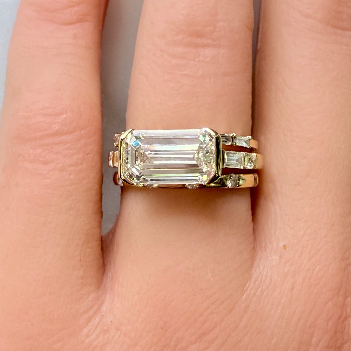 The Horizon East West Emerald Cut Ring
