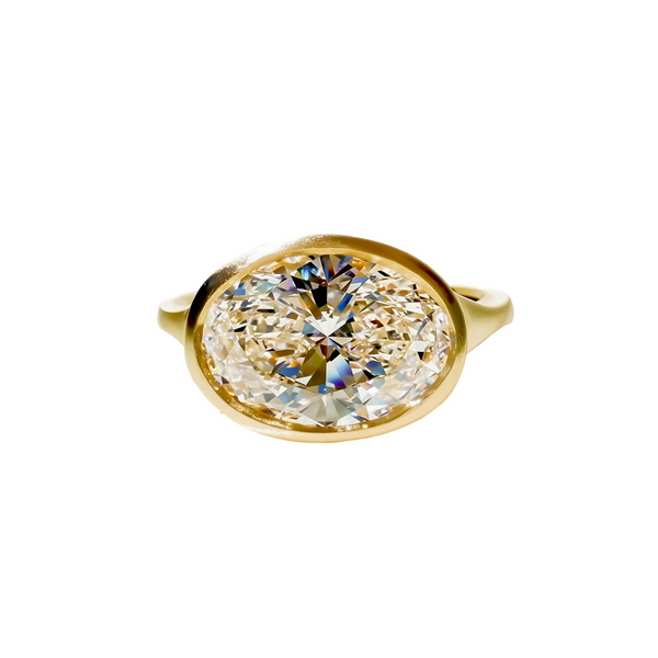 The Bi-coastal Oval in Yellow Gold Satin Finish