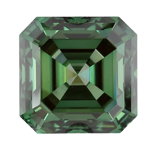 3.33ct IGI Certified Fancy Vivid Green Asscher Cut Lab Diamond