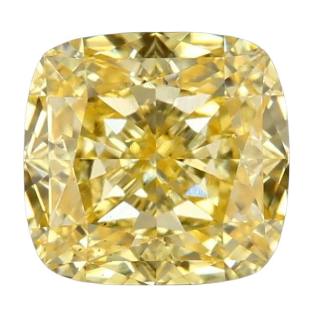 2.06ct Fancy Vivid Yellow VS1 Cushion IGI Certified Lab Diamond