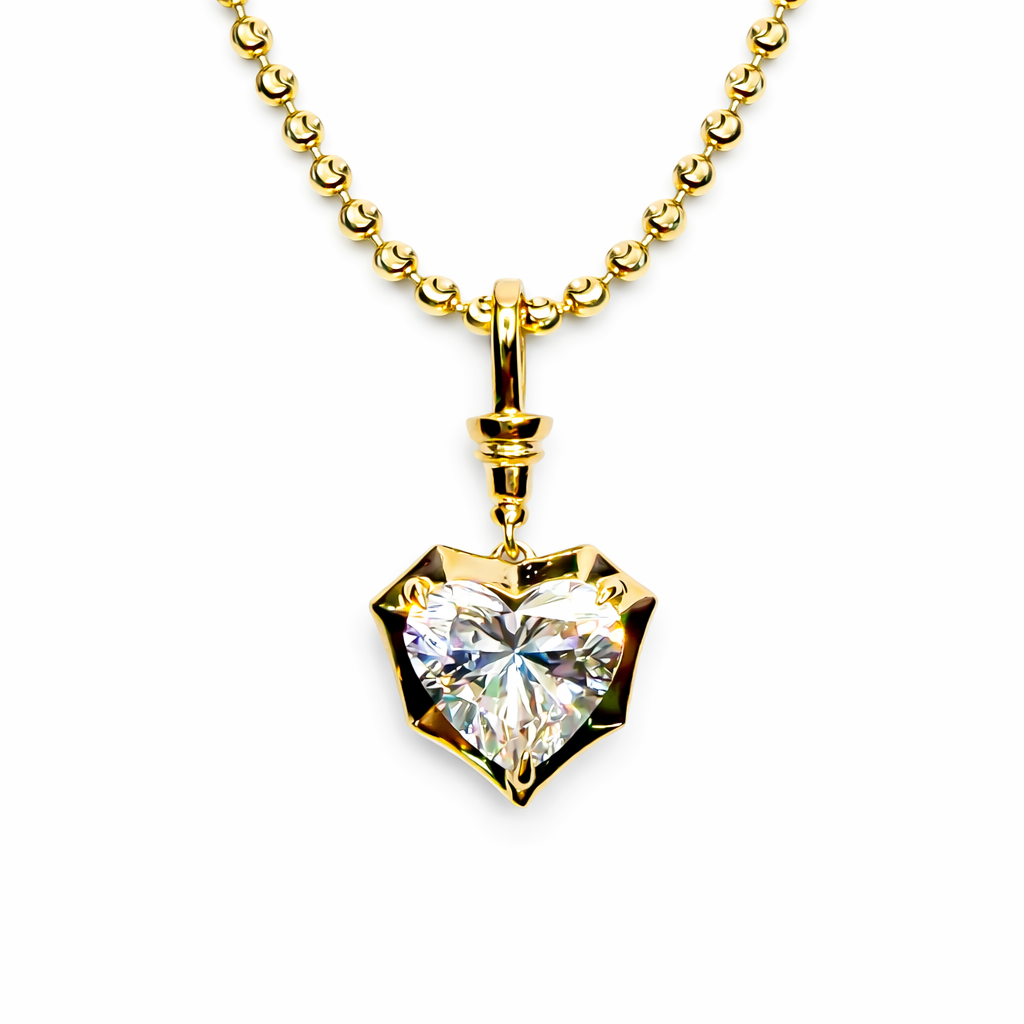 Heart On A Swivel Pendant, 14K Yellow Gold