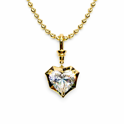 Heart On A Swivel Pendant, 14K Yellow Gold