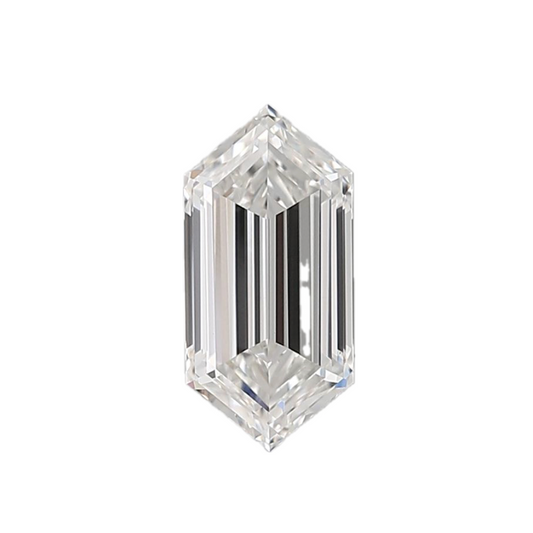 2.17ct F VVS2 IGI Certified Elongated Step Cut Hexagon Lab Diamond
