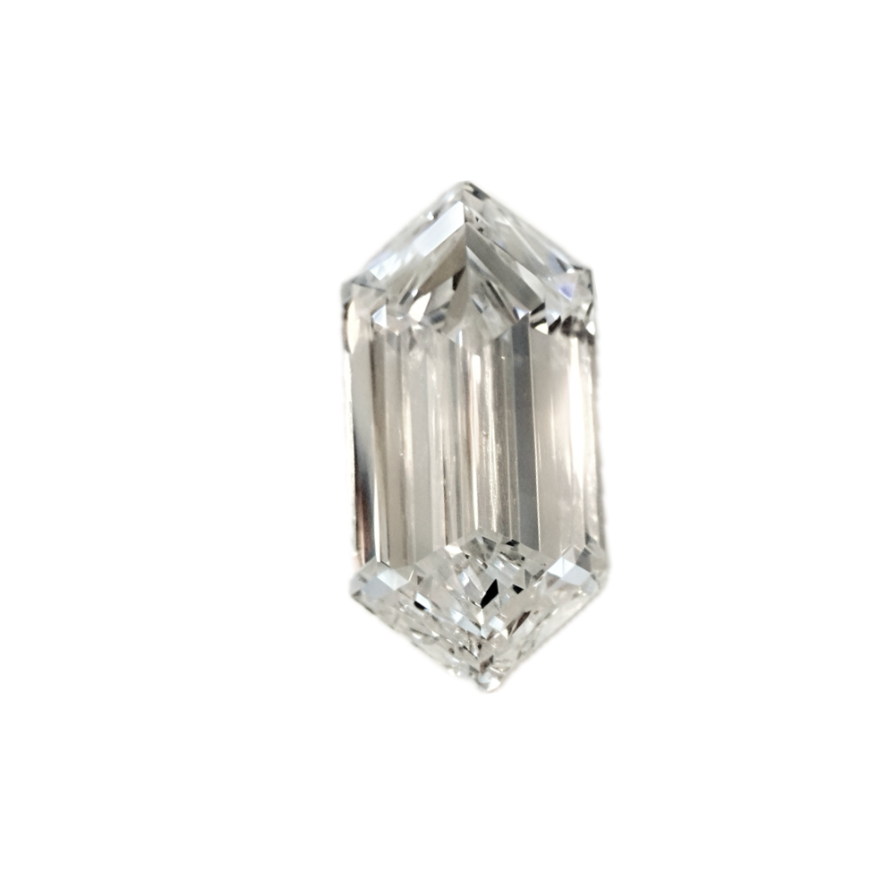 2.11ct E VVS2 IGI Certified Elongated Step Cut Hexagon Lab Diamond