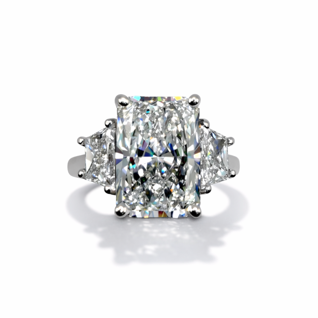 The Triple Threat 5.87ct Radiant Ring in Platinum