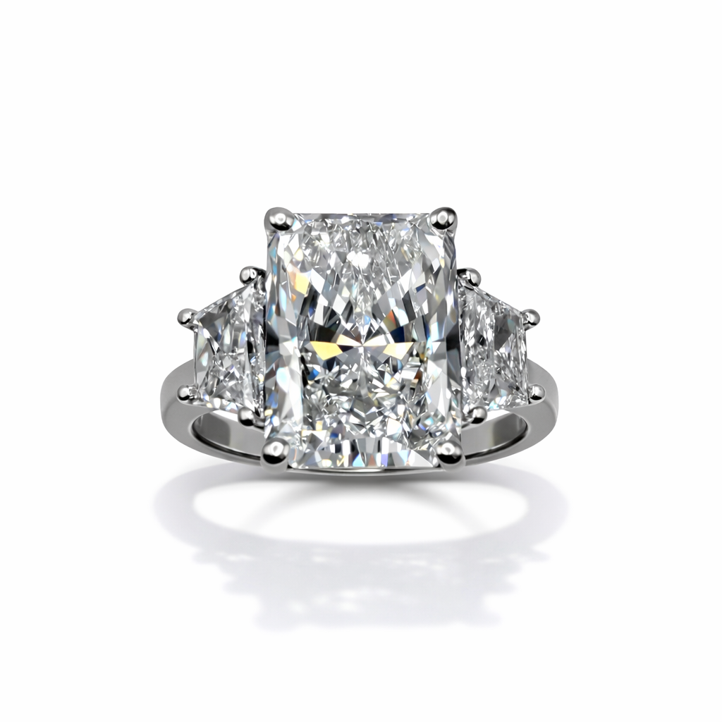 The Triple Threat 5.87ct Radiant Ring in Platinum