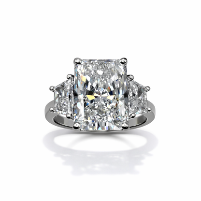 The Triple Threat 5.87ct Radiant Ring in Platinum