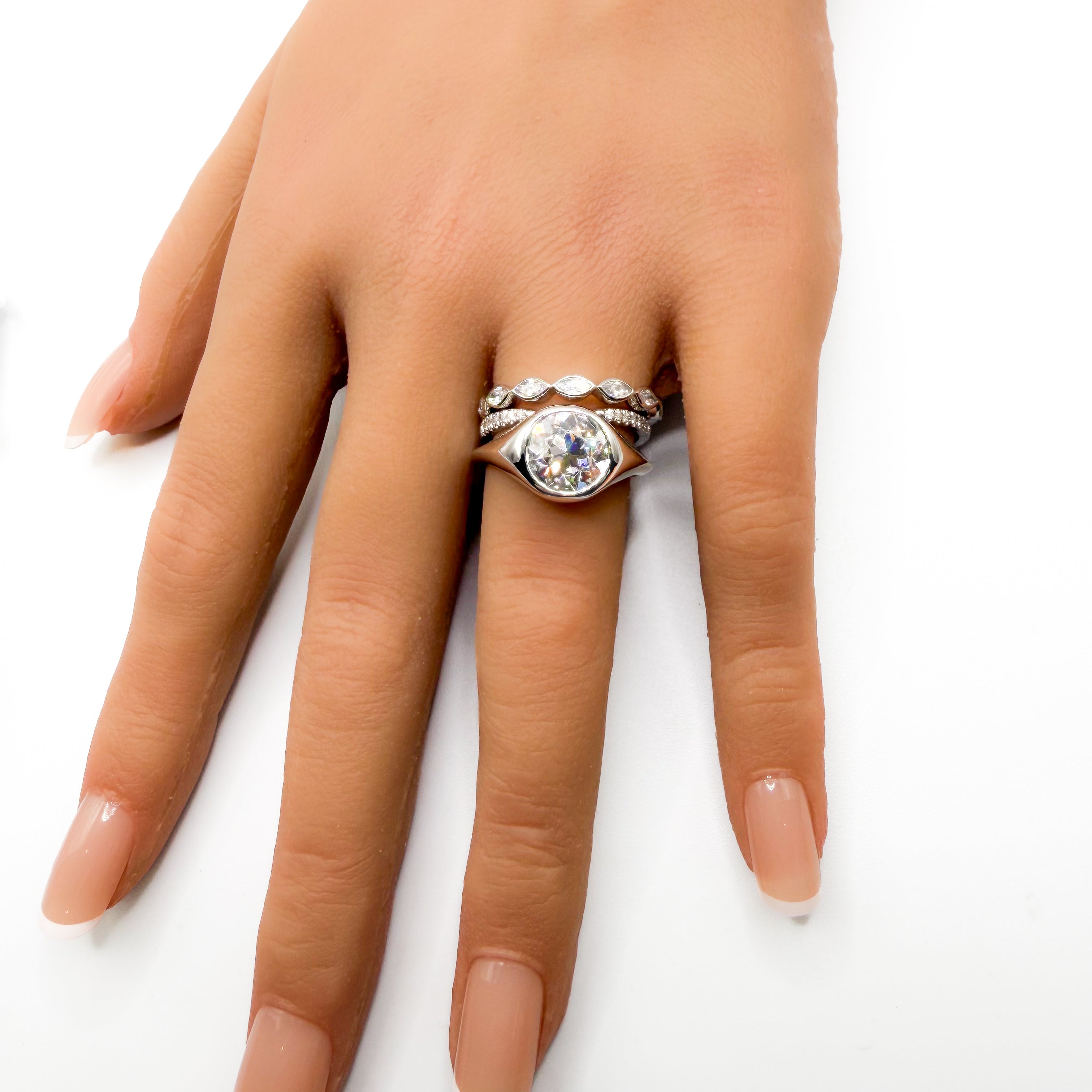 The Heirloom Signet, 2.57ct OEC in 14K White Gold
