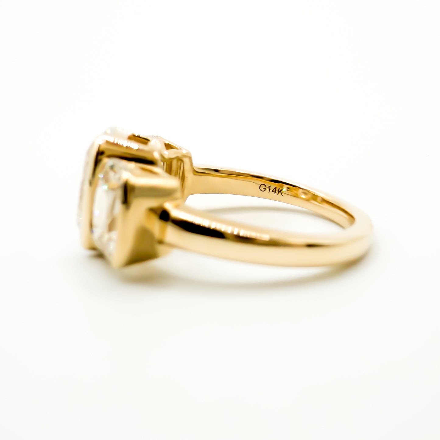 Old mine cut triad ring