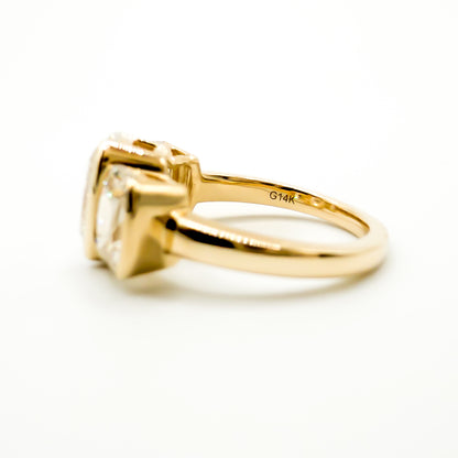 Old mine cut triad ring