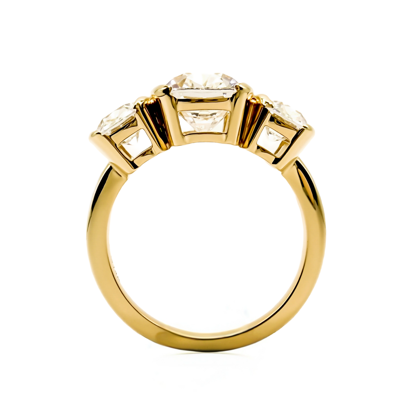 Old mine cut triad ring