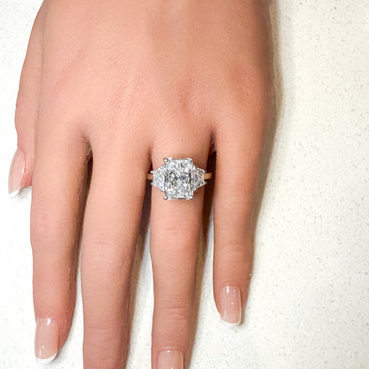 The Triple Threat 5.87ct Radiant Ring in Platinum
