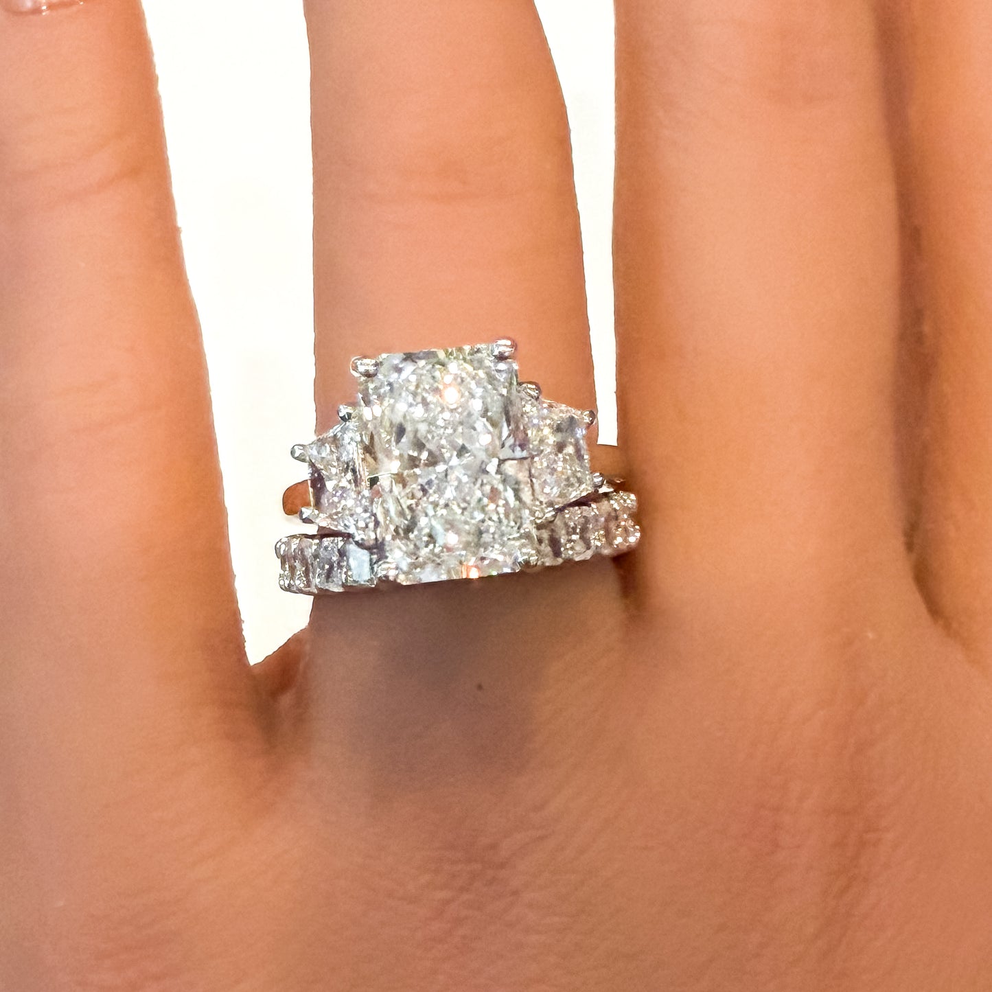 The Triple Threat 5.87ct Radiant Ring in Platinum