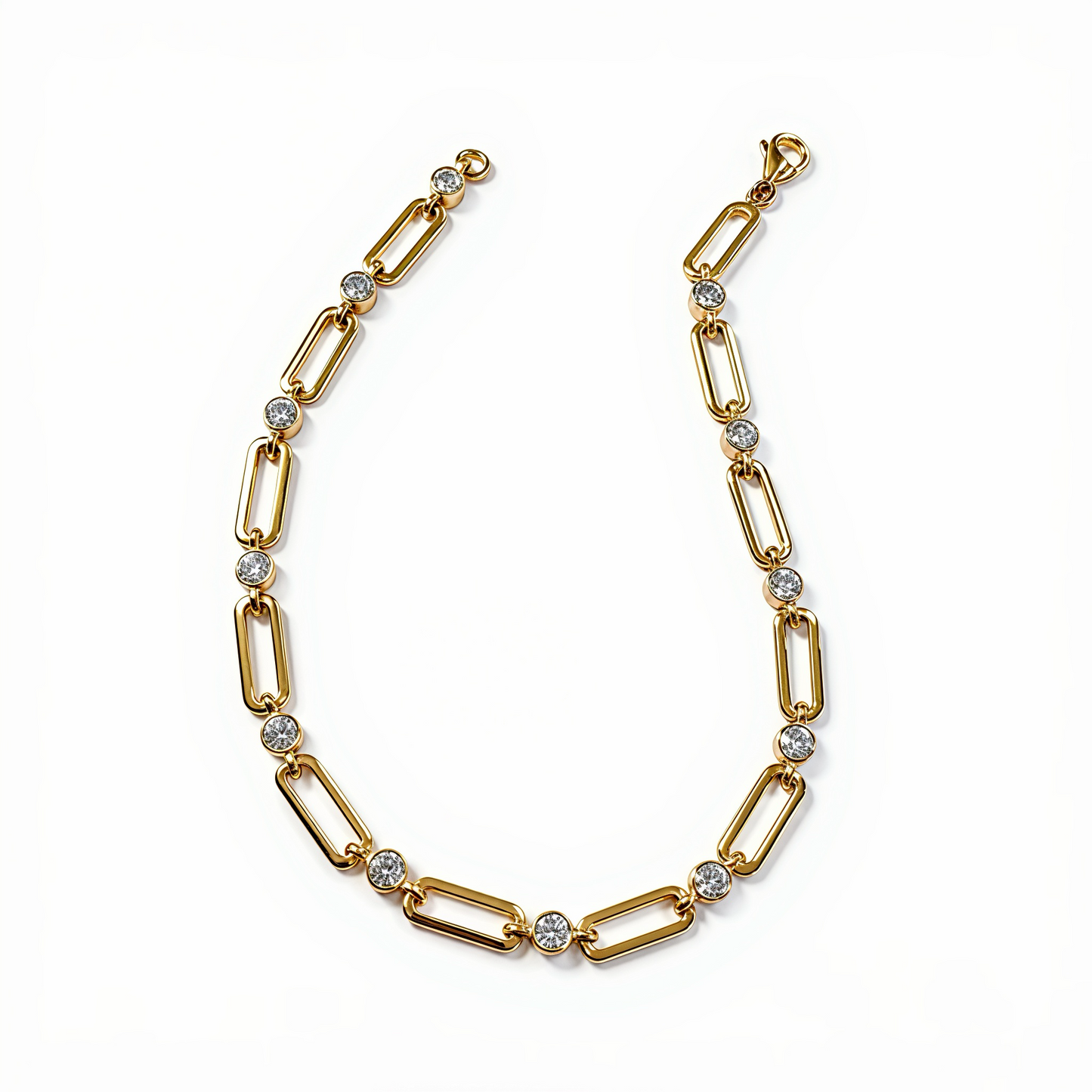 Bezel Paperclip Bracelet