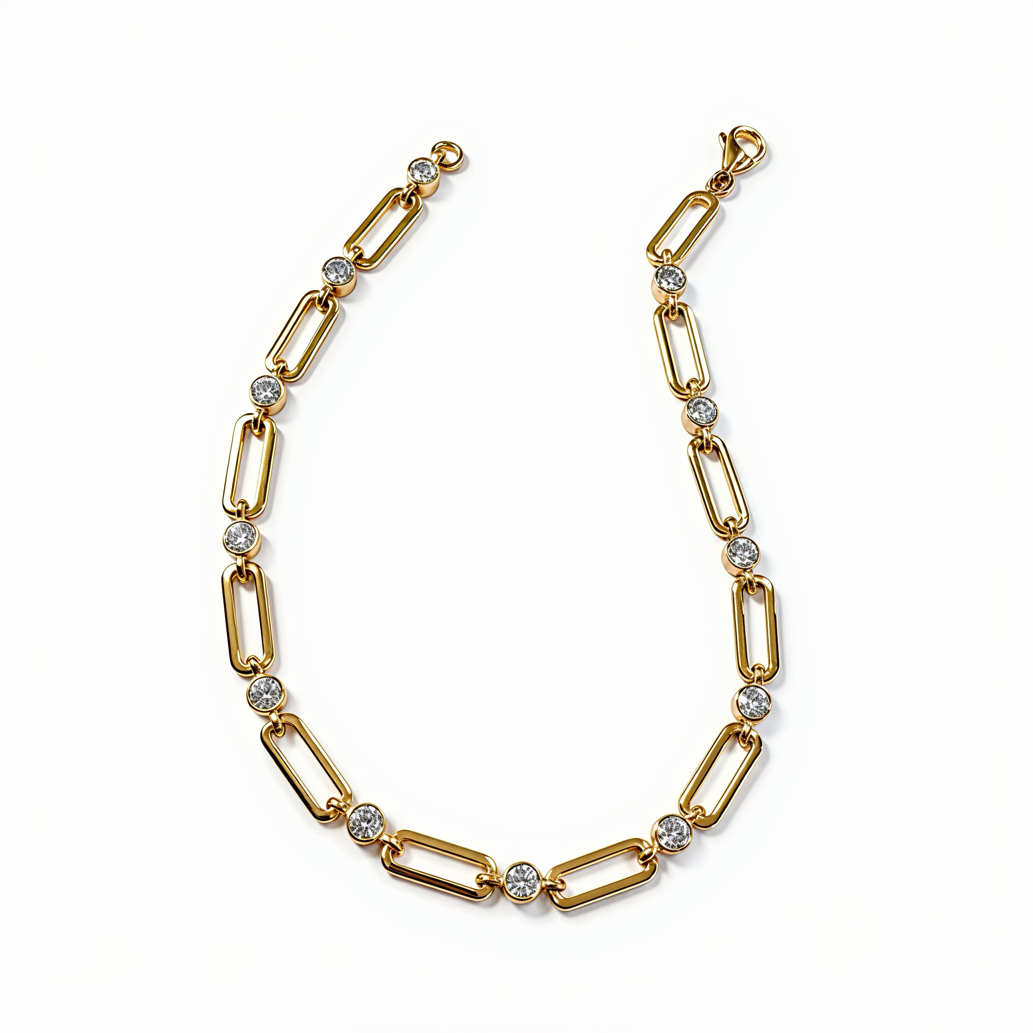 Bezel Paperclip Bracelet