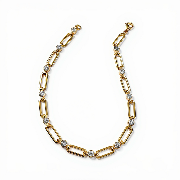 Bezel Paperclip Bracelet