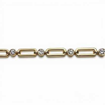 Bezel Paperclip Bracelet