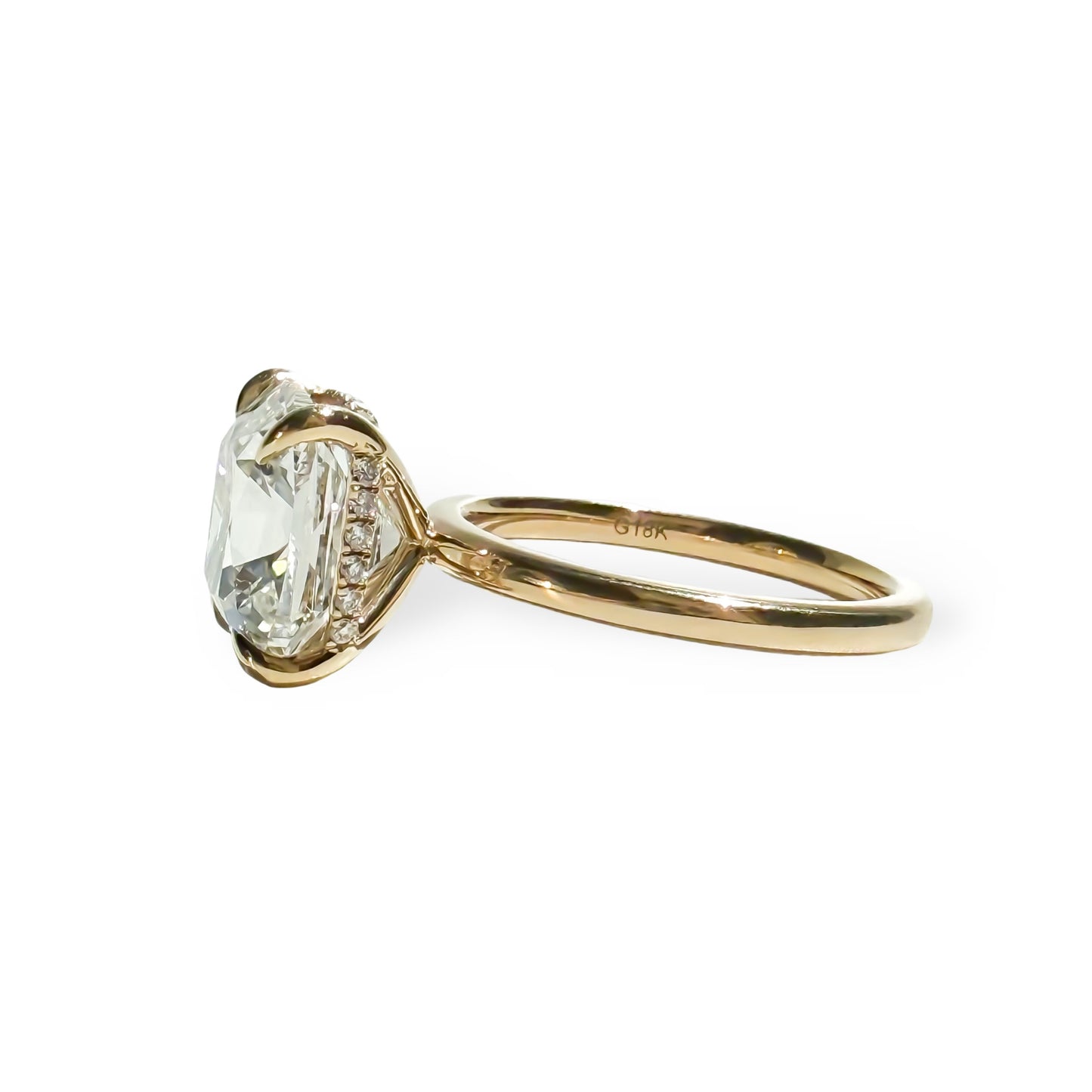 5ct Old Mine Cut Cushion Engagement Ring