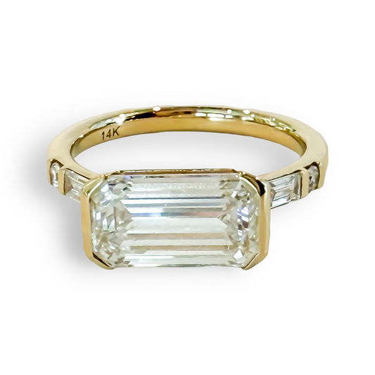 The Horizon East West Emerald Cut Ring