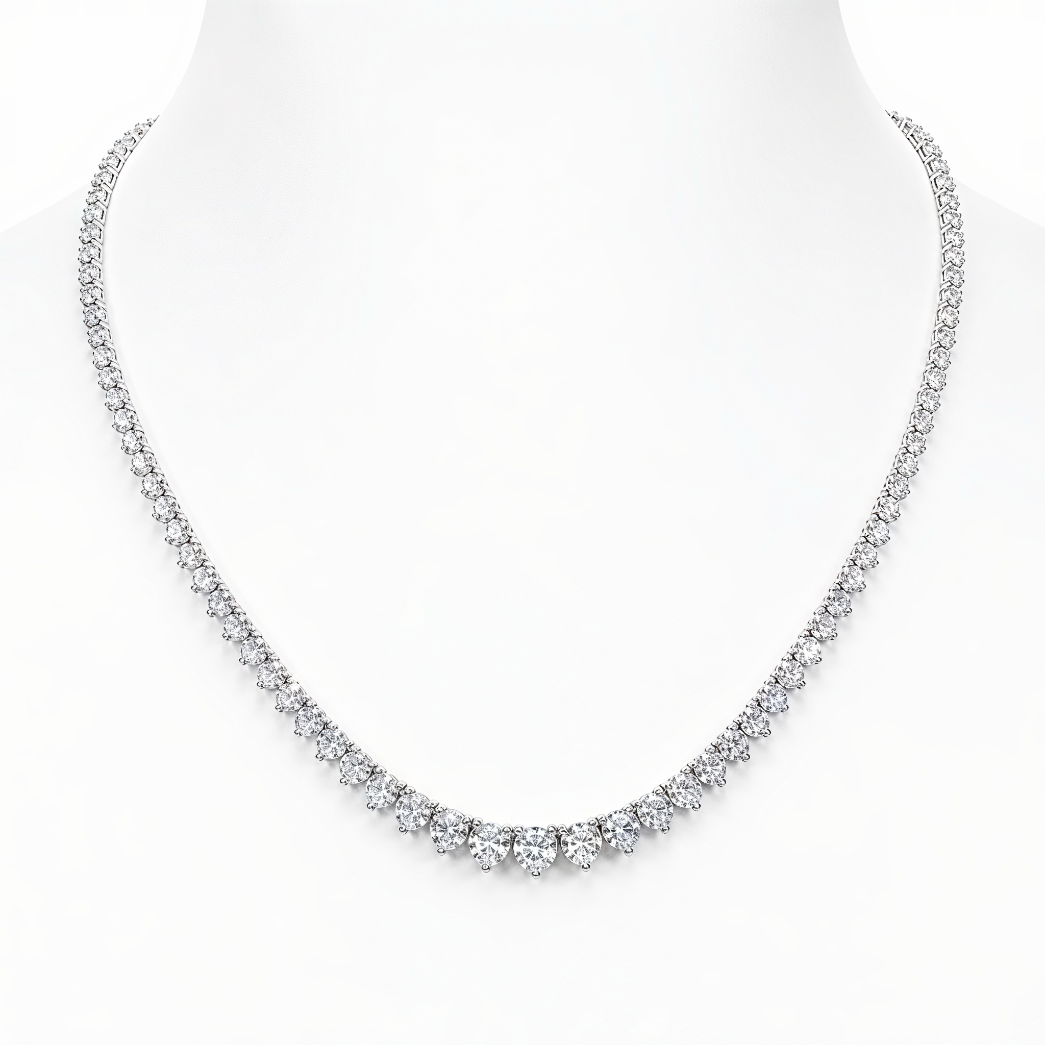 The Fancy Pants 10ctw Graduated Tennis Necklace