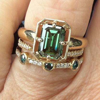 The Frame-Up Green Emerald Cut Diamond Ring