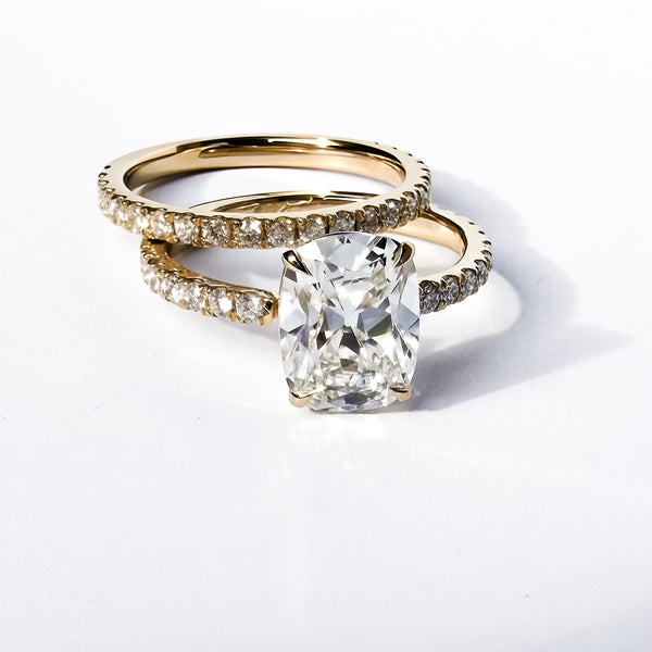 Melissa's Antique Cut Cushion Custom Ring Set