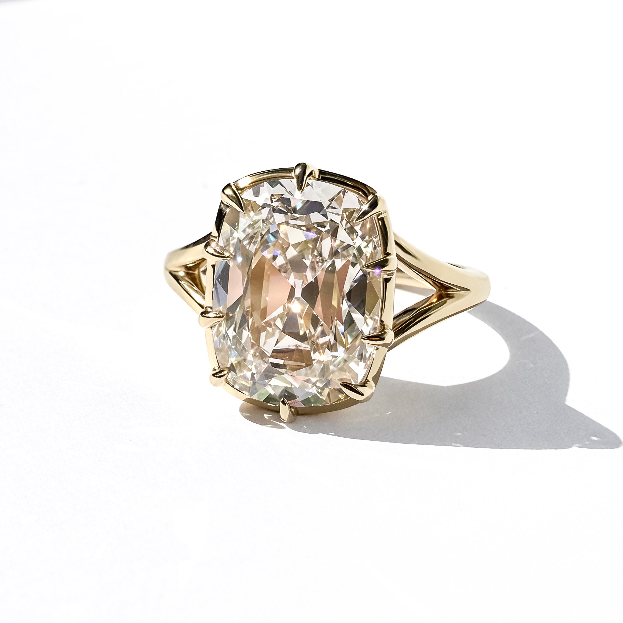 Old Mine Cut Cushion Solitaire, 5ct