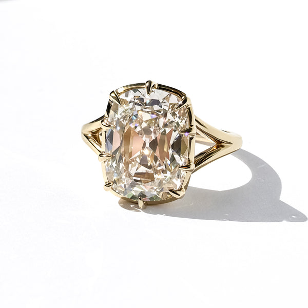 Old Mine Cut Cushion Solitaire, 5ct