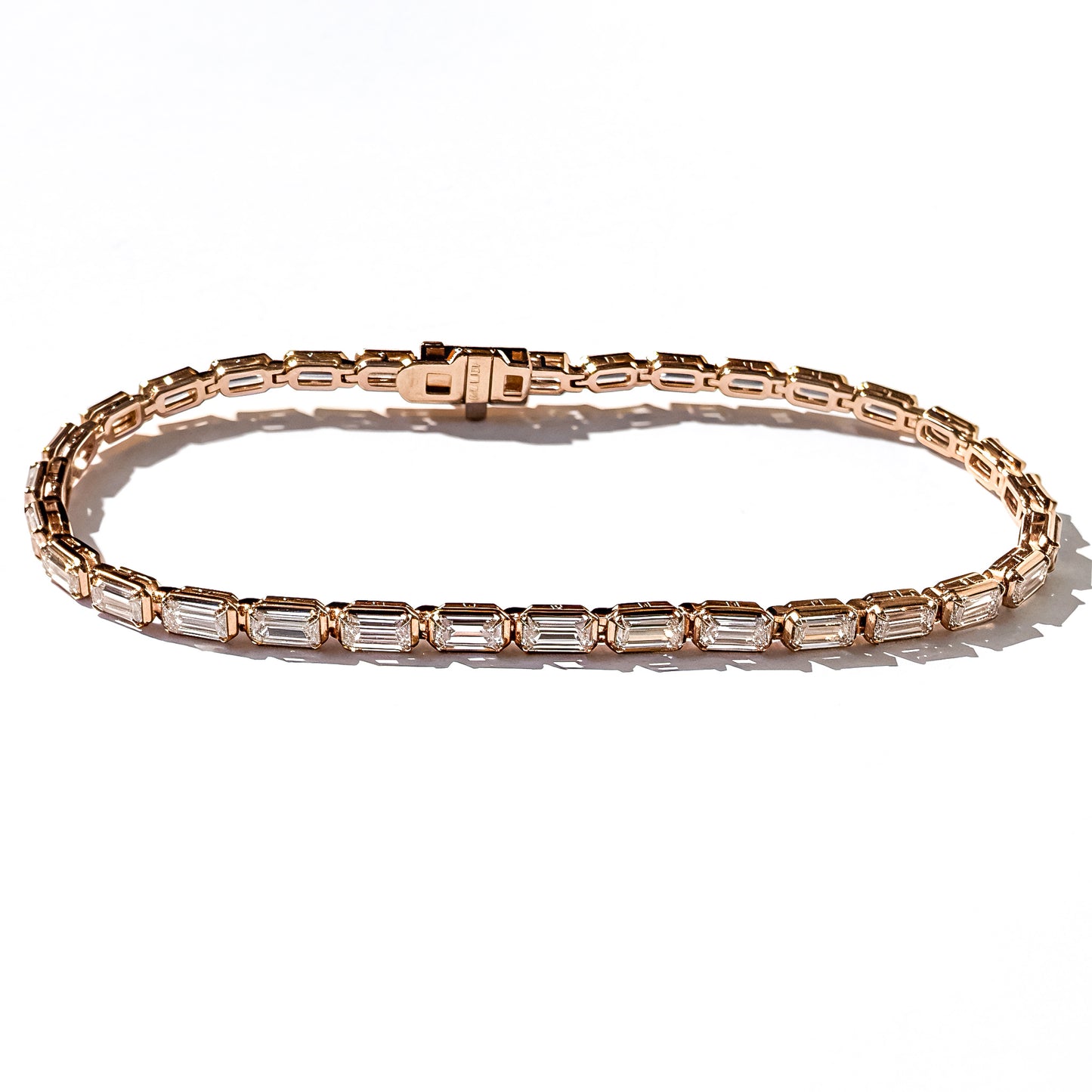 Baguette Tennis Bracelet in 14K Rose Gold