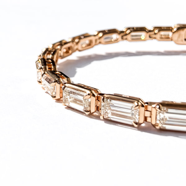 Baguette Tennis Bracelet in 14K Rose Gold