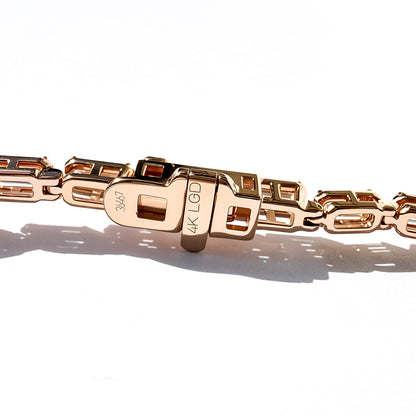 Baguette Tennis Bracelet in 14K Rose Gold