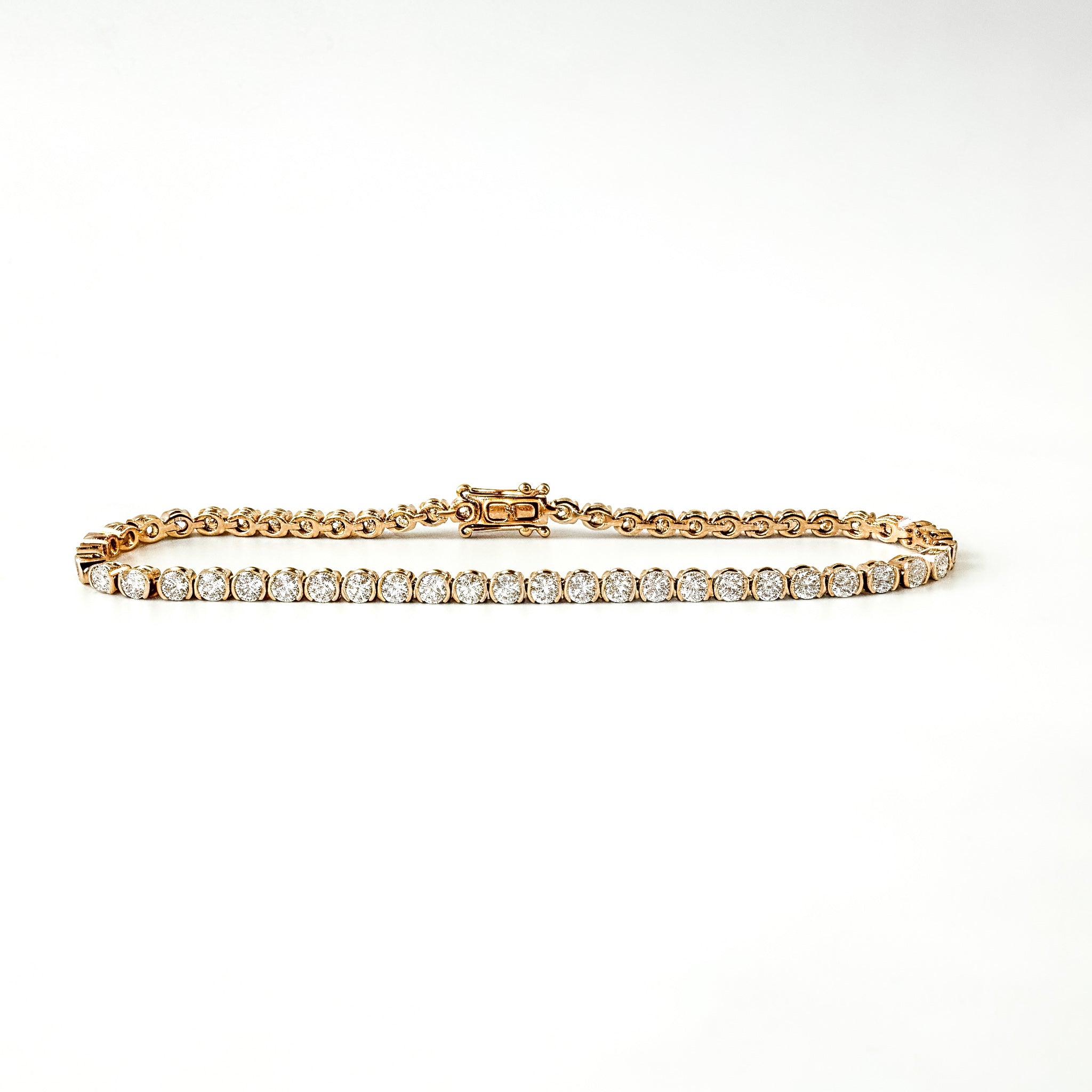 The Half Bezel Tennis Bracelet in 14K Yellow Gold