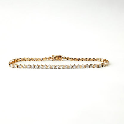 The Half Bezel Tennis Bracelet in 14K Yellow Gold