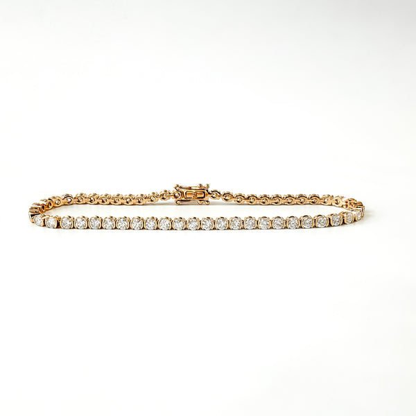 The Half Bezel Tennis Bracelet in 14K Yellow Gold