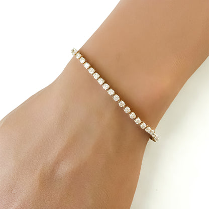 The Half Bezel Tennis Bracelet in 14K Yellow Gold
