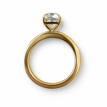 The Double Trouble 2.58ct Old Mine Cut Cushion Solitaire in 14K Yellow Gold