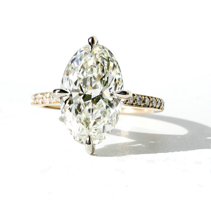 The Lodestone Crushed Ice Moval in Two Tone 14K Gold