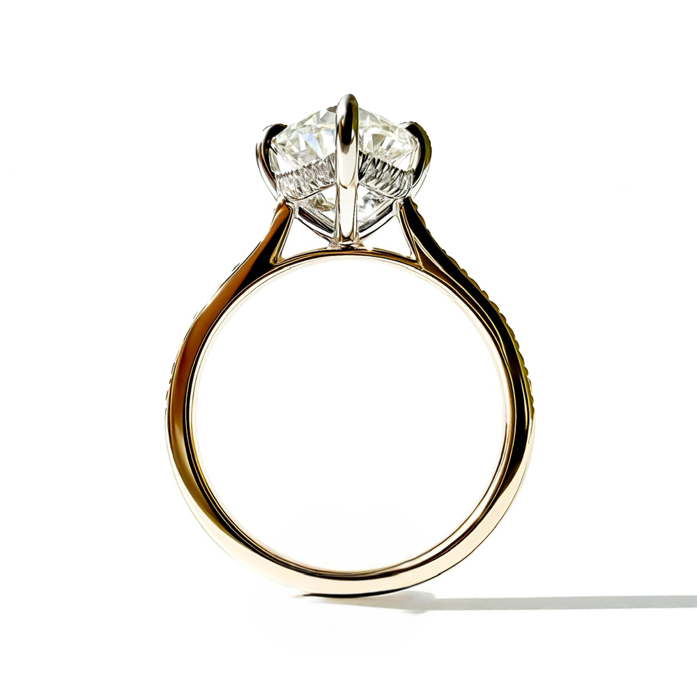 The Lodestone Crushed Ice Moval in Two Tone 14K Gold