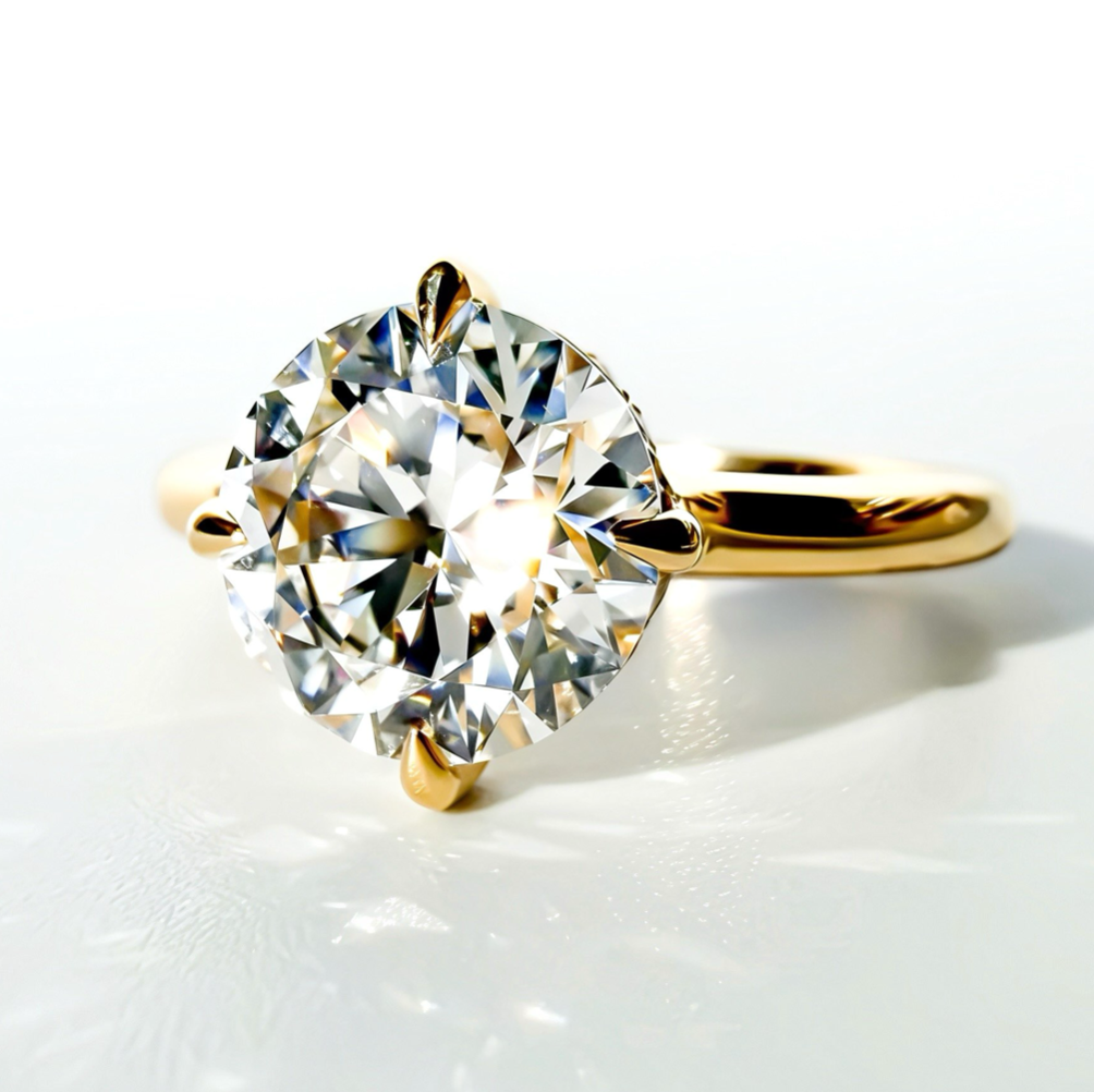 The Lodestone 2.5ct Round Brilliant Solitaire in 14K Yellow Gold