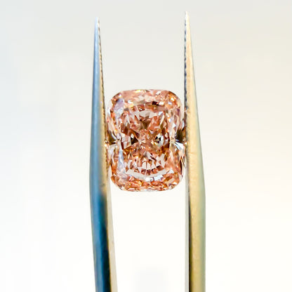 3.71ct Fancy Vivid Pink VS1 IGI Certified Elongated Cushion Lab Diamond